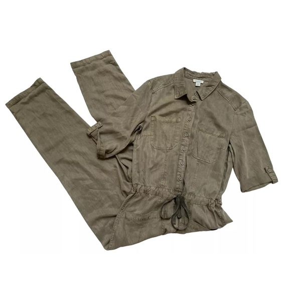 Sundance Wayside Cargo Utility Jumpsuit Vintage Wash Green Sage Sz Small - Picture 4 of 6